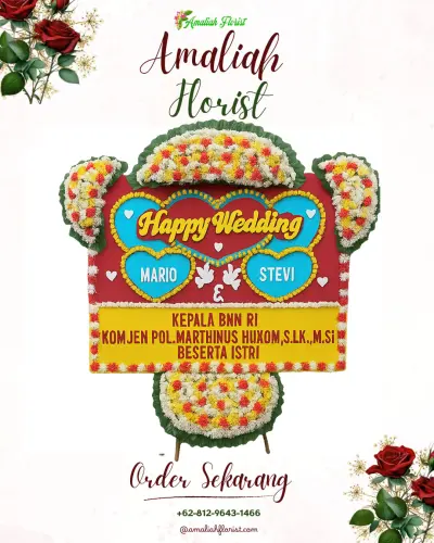 Karangan Papan Bunga Pernikahan di Sokaraja